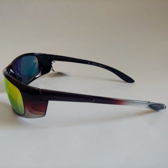 (NWT) Vintge 90's PC Rectangle Wrap Around Sporty Sunglasses (2.Tone/Orange M) - Picture 2 of 4